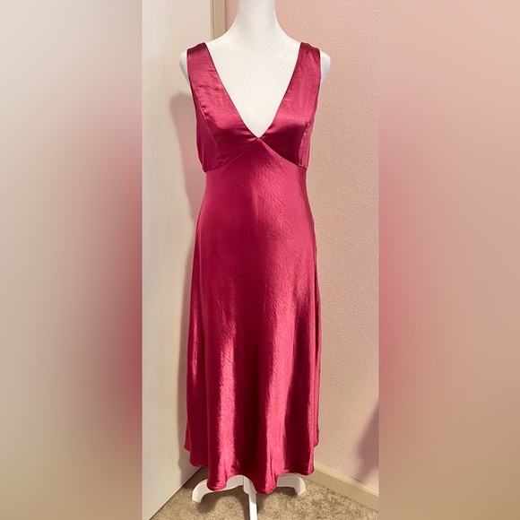 Lulus Incredible Love Magenta Satin Cowl Back Midi Slip Dress - Picture 10 of 16